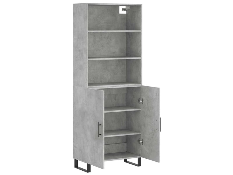  Buffet haut - bahut - meuble de rangement gris béton 69,5x34x180 cm bois d'ingénierie  - Conforama D