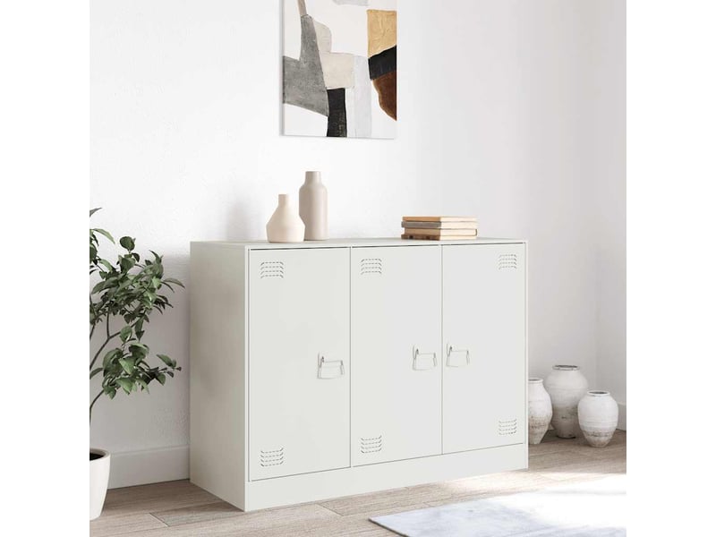  Buffet - bahut - meuble de rangement blanc 99x39x73 cm acier  - Conforama C