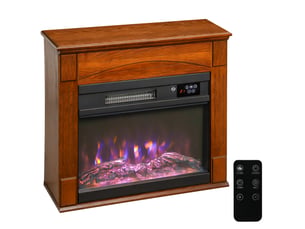 Cheminée électrique 1000 w et 2000 w, effet flamme 3d six couleurs, marron, 68,5 x 27,5 x 63 cm