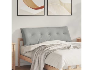 Coussin de dos, coussin de dossier gris clair 140 x 50 cm tissu en microfibre cf54653