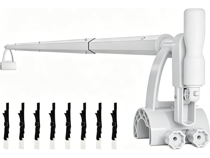 Enrouleur de bâche de piscineen aluminium premium,système d'enroulage pour bâche solaire,1,5-4,8 m,installation fixe,solide et durable,blanc  - Conforama A