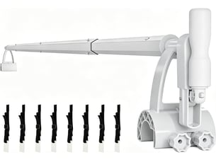 Enrouleur de bâche de piscineen aluminium premium,système d'enroulage pour bâche solaire,1,5-4,8 m,installation fixe,solide et durable,blanc
