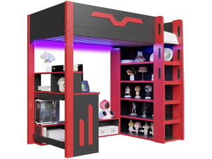 Lit mezzanine 90x200 cm <strong>SAPGAKS</strong>  <strong></strong> coloris noir