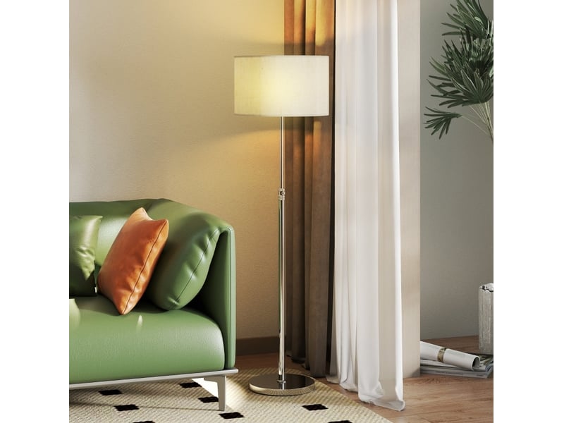  Lampadaire 40x40x168 cm réglable en hauteur métal argenté  - Conforama B