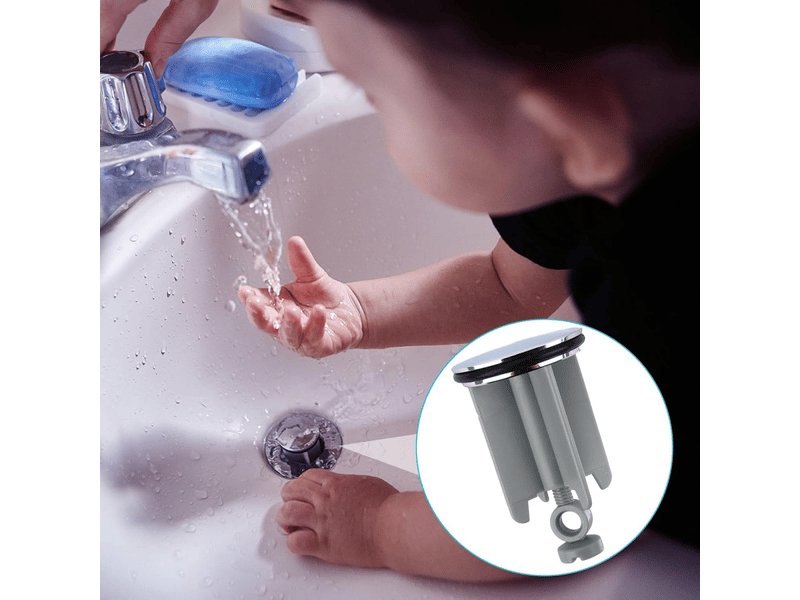 Bouchon d'évier universel, bouchon de vidange, bouchon d'évier réglable, ø 40 mm, 1 pièce, gris - Conforama D