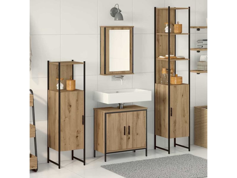 Ensemble de mobilier de salle de bain 4 pc marron cf64527 - Conforama B
