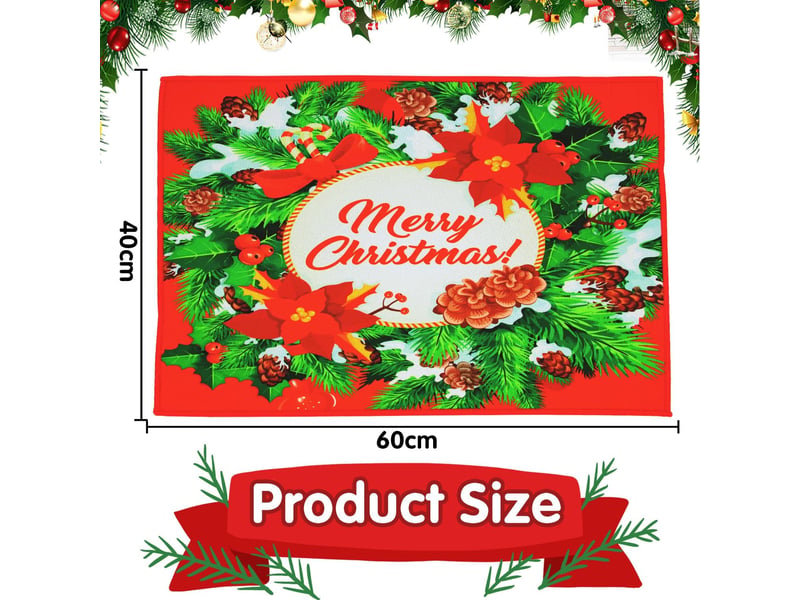Paillasson de noël, tapis de sol de noël, tapis de bain antidérapant, tapis d'entrée noël, paillasson absorbant, décoration noël tapis, motif-40*60cm - rouge - Conforama B