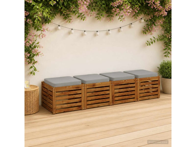  Lot de 4 coussins de siège, coussins d'assise vught 100 % polyester gris cf60719  - Conforama B
