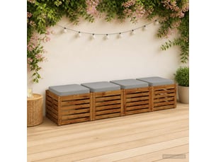 Lot de 4 coussins de siège, coussins d'assise vught 100 % polyester gris cf60719