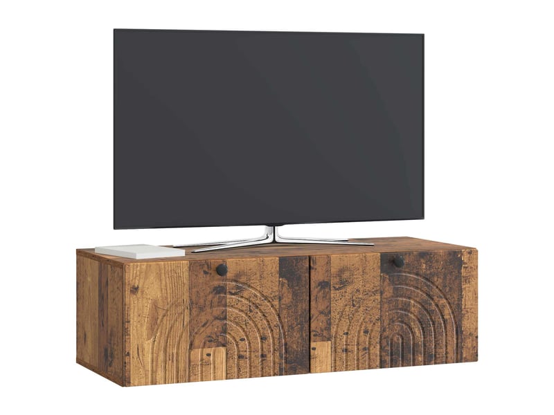  Meuble tv - banc tv - meuble de rangement mural bois ancien 99 x 41 x 30 cm bois d'ingénierie  - Conforama C