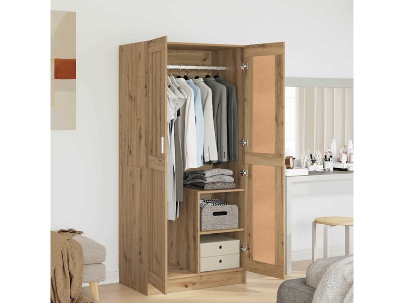  Armoire chambre, armoire de rangement chêne artisan 82,5x51,5x180 cm bois d'ingénierie  - Conforama B