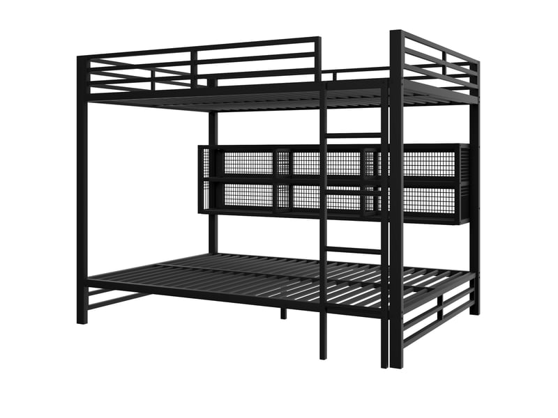  Lit superposé en métal noir 140x200 cm  - Conforama A