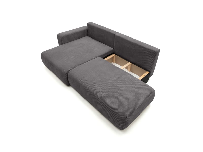  Alya - canapé d'angle max fixe et convertible 5 places en velours côtelé  - Conforama E