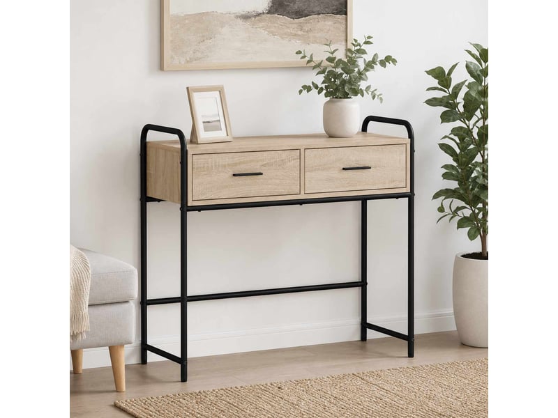 Vidaxl table console chêne sonoma 90 x 33 x 80,5 cm bois d'ingénierie - Conforama B