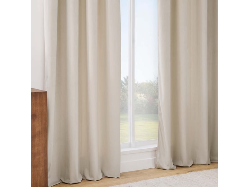  Rideau en velours relief livane 140x240cm beige lin  - Conforama D