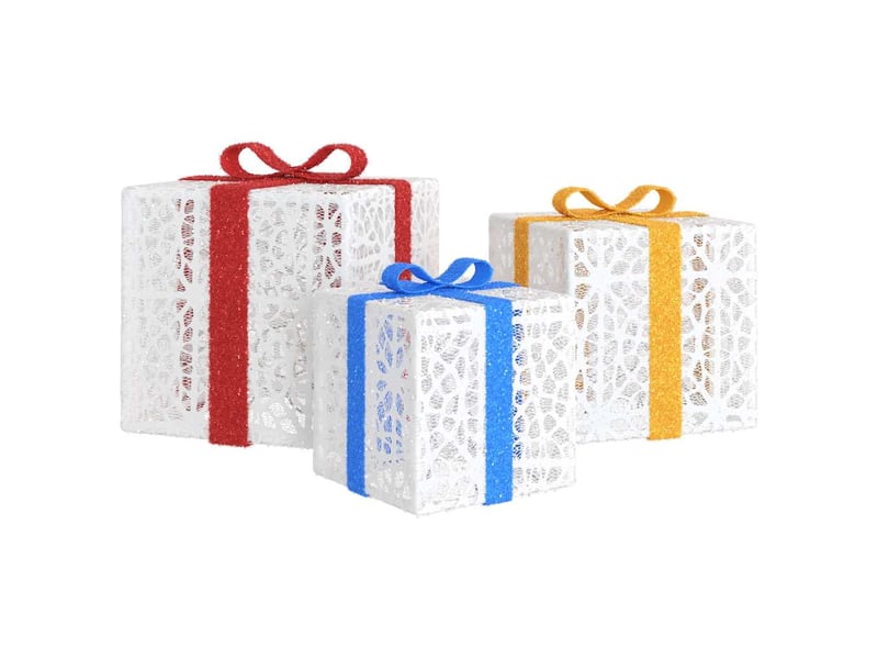  Boîtes de noël lumineuses 3 pcs 64 led blanc chaud  - Conforama D