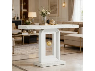 Table basse rectangulaire coloris blanc <strong>BEAUNIV</strong> <strong></strong> - 30 cmx100 cm