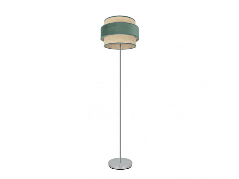  Fabrilamp reyes lampadaire textile naturel et vert, 1 x e27, h 160 cm, ø 40 cm 177441006 - Conforama A