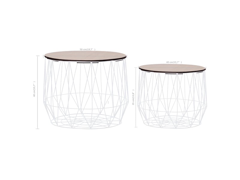  Vidaxl tables basses 2 pcs blanc  - Conforama C