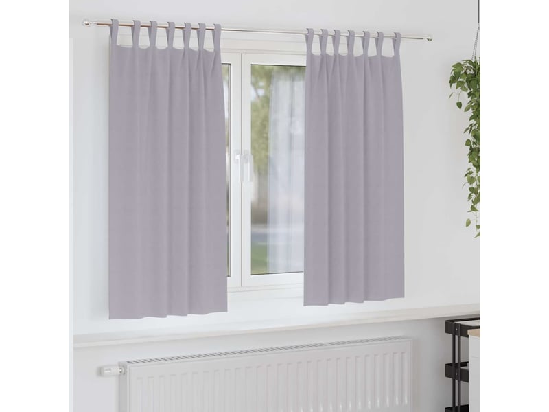  Lot de 2 rideaux occultants, rideaux black-out avec anneaux gris métal 175 x 140 cm cf44650  - Conforama B