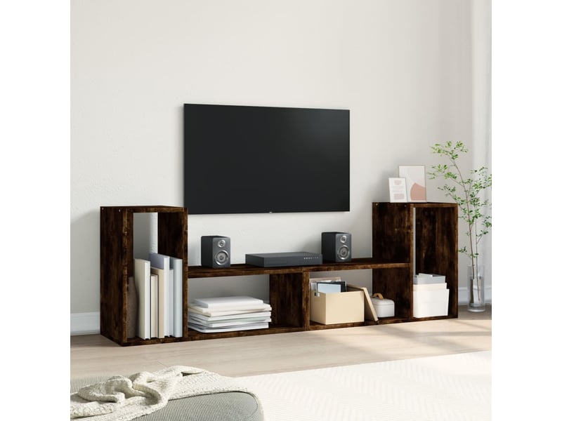  Meuble tv - banc tv - meuble de rangement chêne fumé  - Conforama C