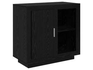 Buffet - bahut - meuble de rangement chêne noir 80 x 40 x 75 cm bois d'ingénierie