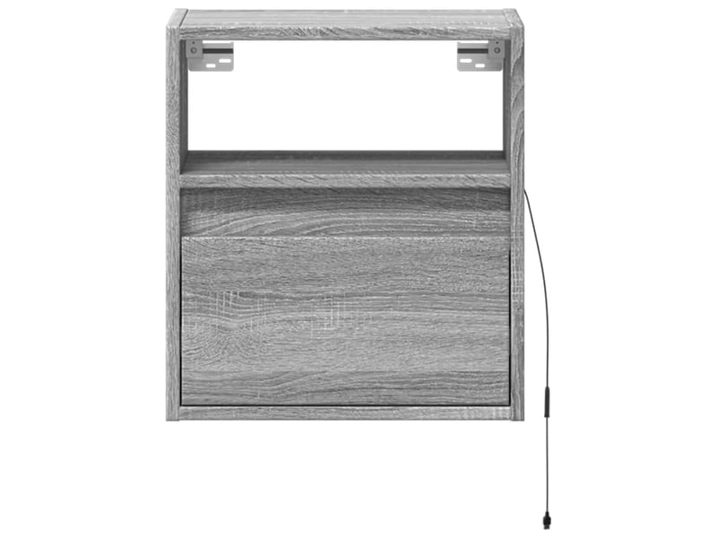  Table de chevet - cabinet de chevet - table de nuit murale avec lumières led sonoma gris  - Conforama E