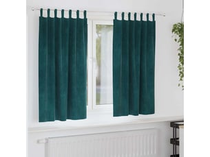 Lot de 2 rideaux, rideaux de fenêtre vert foncé 140 x 175 cm velours cf44124