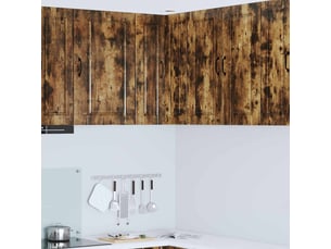 Meuble mural de cuisine, armoire d'angle cuisine porto chêne fumé 57x57x80cm