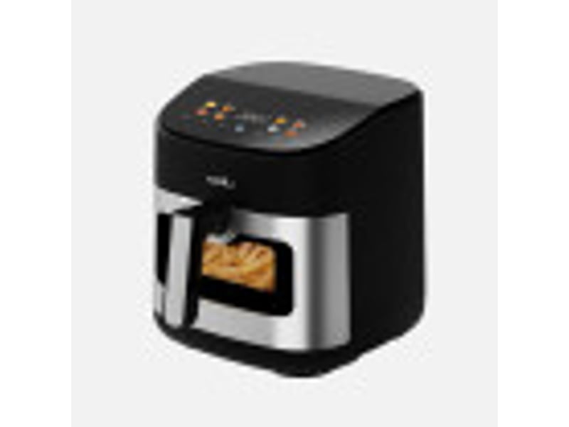  Friteuse à air fabrilamp tucuman 6,5 l 1600 w double résistance 10 programmes fenêtre écran tactile noire et inox 275418159 - Conforama B