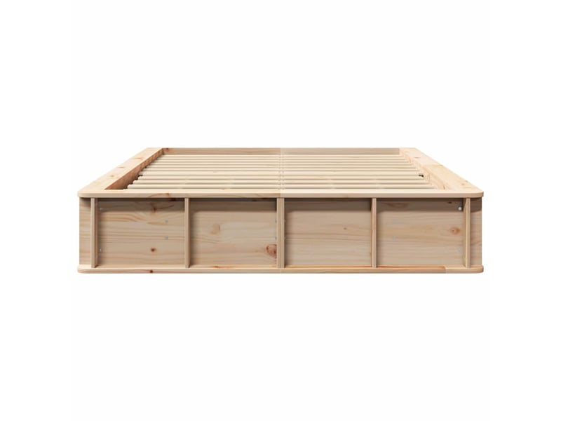 Lit double- lit adulte - cadre de lit marron 135 x 190 cm bois de pin massif - Conforama D