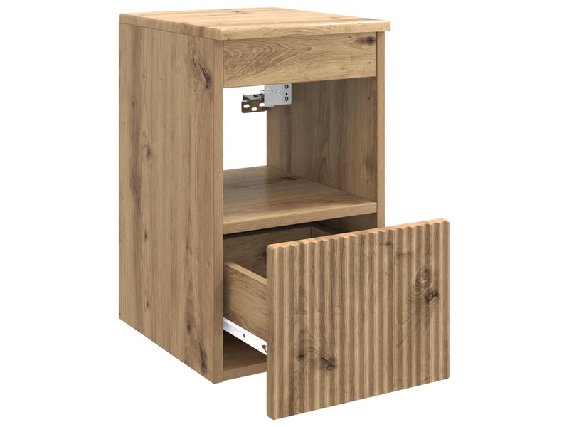  Armoire de salle de bain, meuble de rangement chêne artisanal 30x41x50 cm  - Conforama E