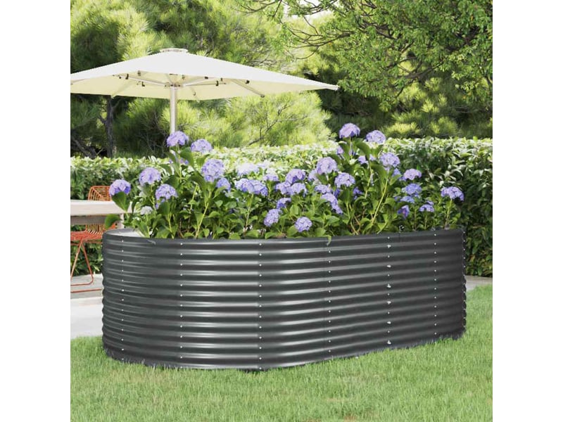  Jardinière - bac à fleurs surélevée anthracite 212 x 140 x 68 cm acier galvanisé  - Conforama B