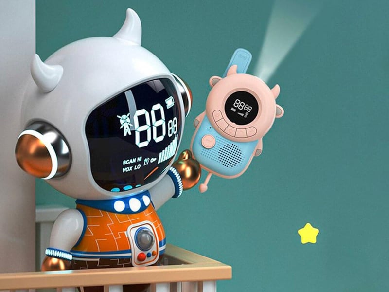 Talkie-walkie enfant - 8 canaux pmr446 - fonction vox et lampe torche - distance 3 km - design vache GTK031 - Conforama E