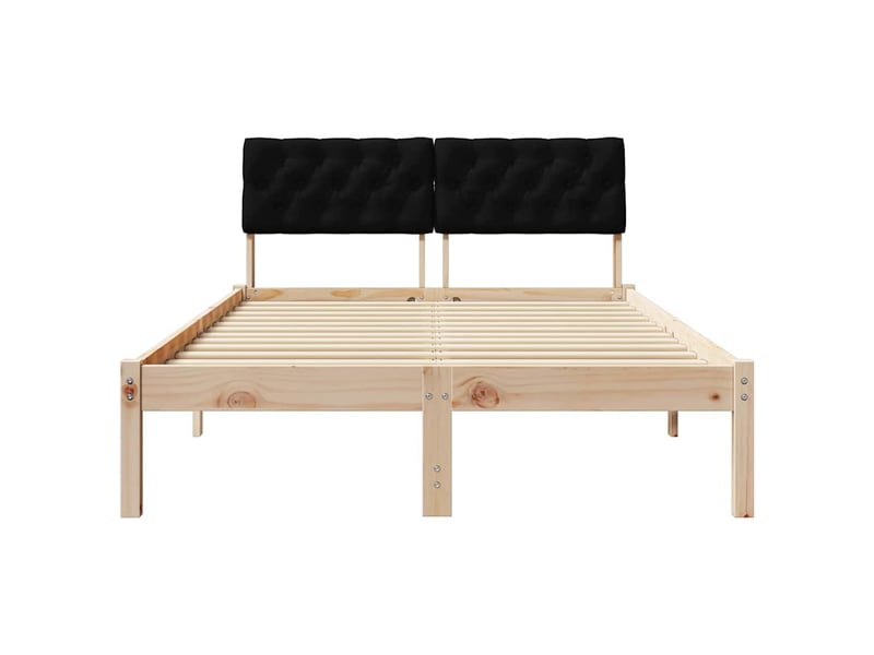  Lit double- lit adulte -  cadre de lit marron et noir 120 x 190 cm bois massif en pin  - Conforama D