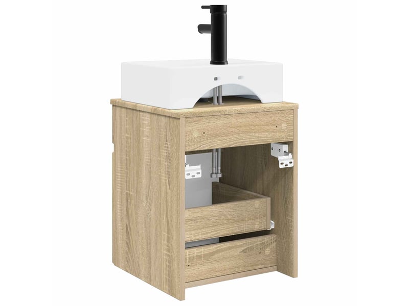  Meuble-sèche avec évier mural chêne sonoma 39x41x62.5 cm  - Conforama D