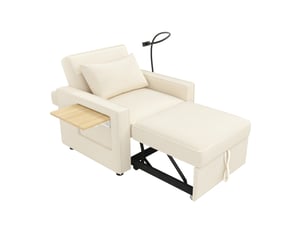 Canapé droit convertible <strong>MODENVIE</strong> <strong></strong> 1 place Velours côtelé beige