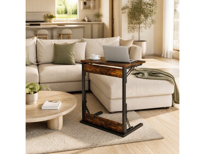  Table d’appoint c pliable 60x37x71 cm effet bois marron  - Conforama B