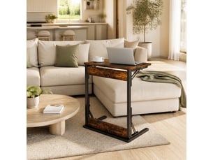Table d’appoint c pliable 60x37x71 cm effet bois marron