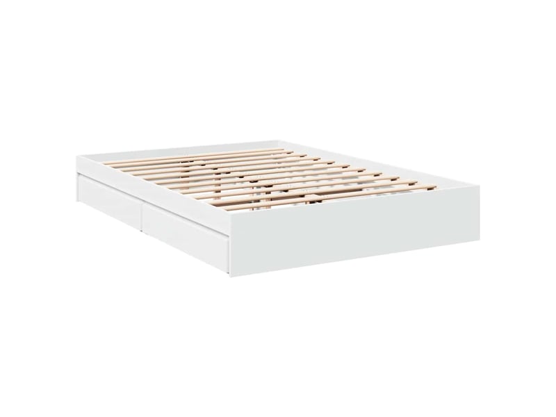  Lit double- lit adulte -  cadre de lit avec tiroirs sans matelas blanc 150x200 cm  - Conforama B