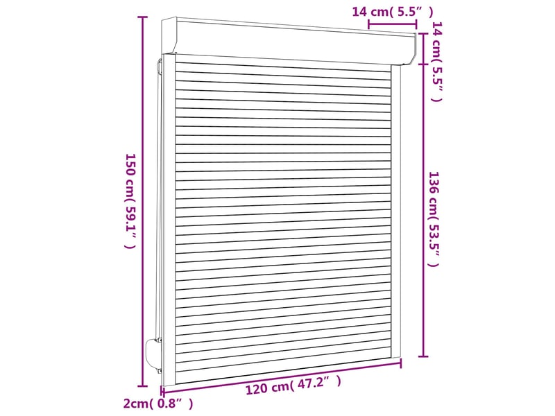  Store enrouleur, store roulant blanc 120 x 150 cm aluminium et polyuréthane cf47252  - Conforama E