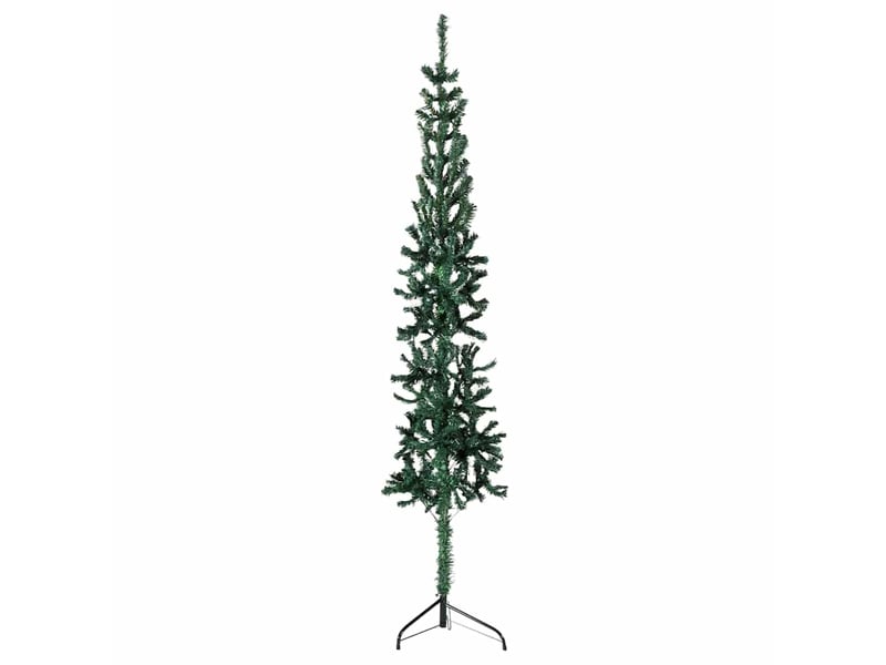  Demi sapin de noël, arbre de noël artificiel mince avec support vert 240 cm  - Conforama B