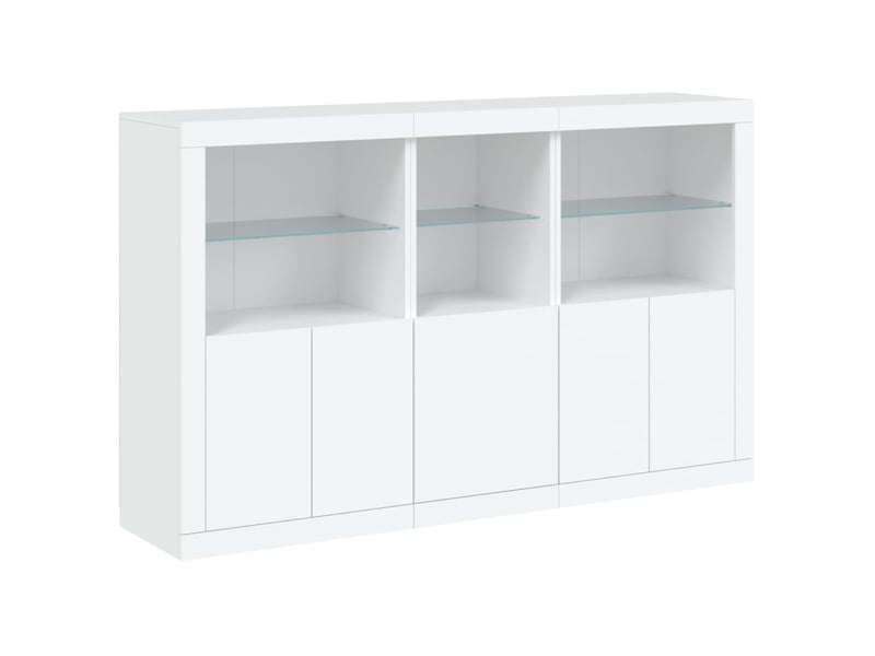 Buffet - bahut - meuble de rangement avec lumières led blanc 162x37x100 cm - Conforama C