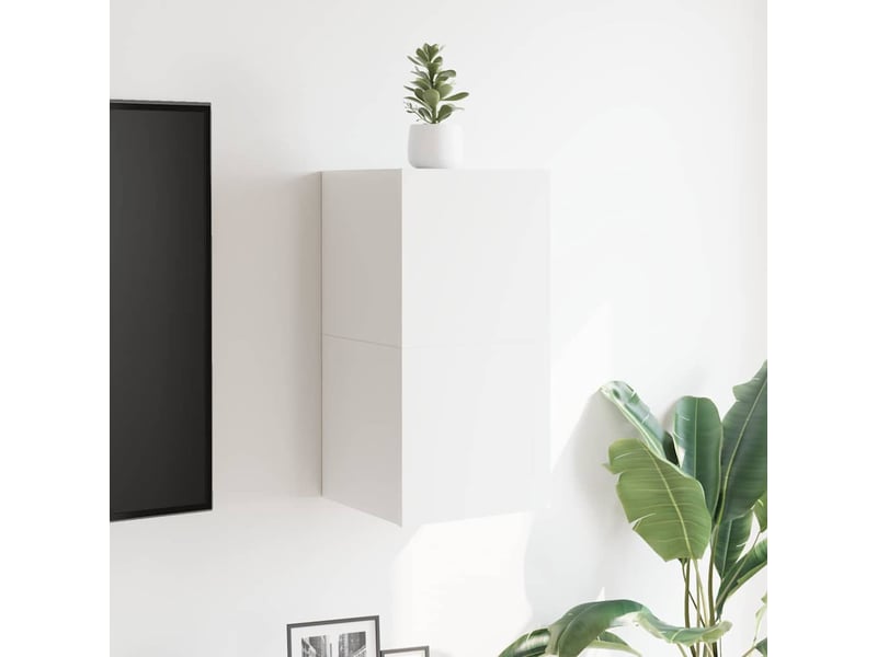  Meubles tv - banc tv - meuble de rangement muraux 2 pcs blanc 30,5x30x30 cm  - Conforama D