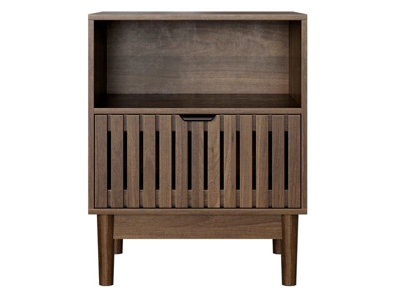  Table de chevet 45x39x56,5 cm avec 1 tiroir coloris noyer  - Conforama A