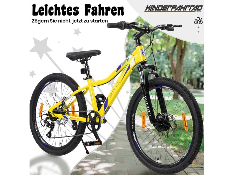  Vtt enfant 24 pouces 6 vitesses métal jaune  - Conforama C