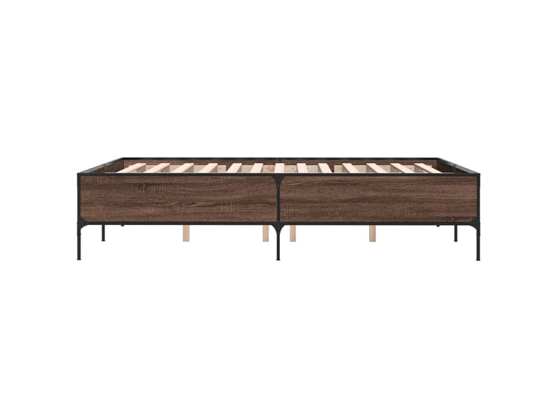  Lit double- lit adulte -  cadre de lit sans matelas chêne marron 120x190 cm  - Conforama D