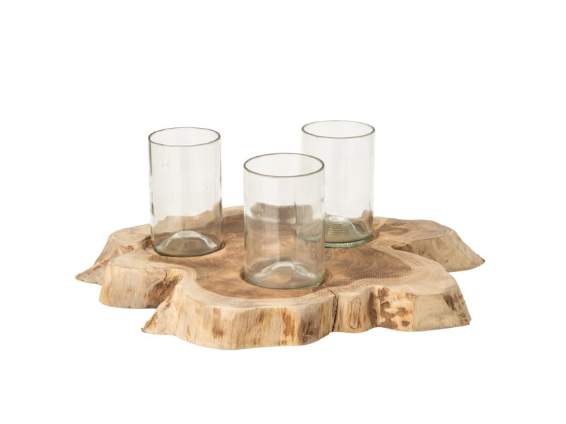  Photophore 3 pots willa 31cm naturel  - Conforama A