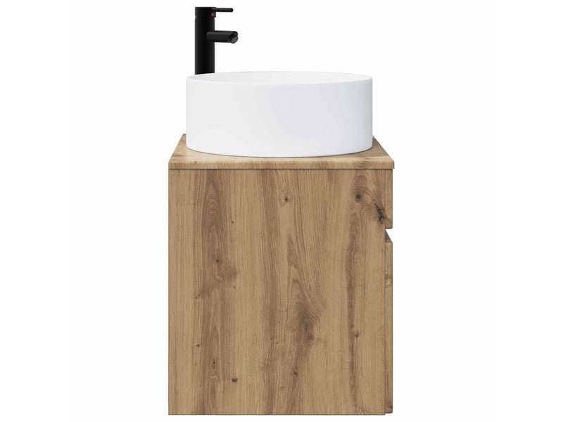  Meuble de lavabo mural, rangement salle de bain chêne artisanal 49x44.5x65.5 cm  - Conforama C