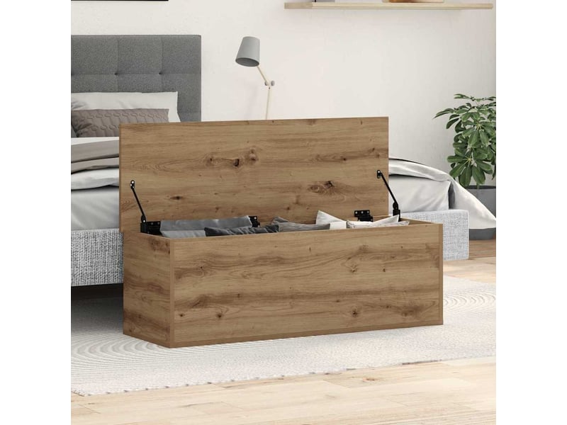  Boîte de rangement, coffre de rangement chêne artisanal 102x35x35 cm  - Conforama B